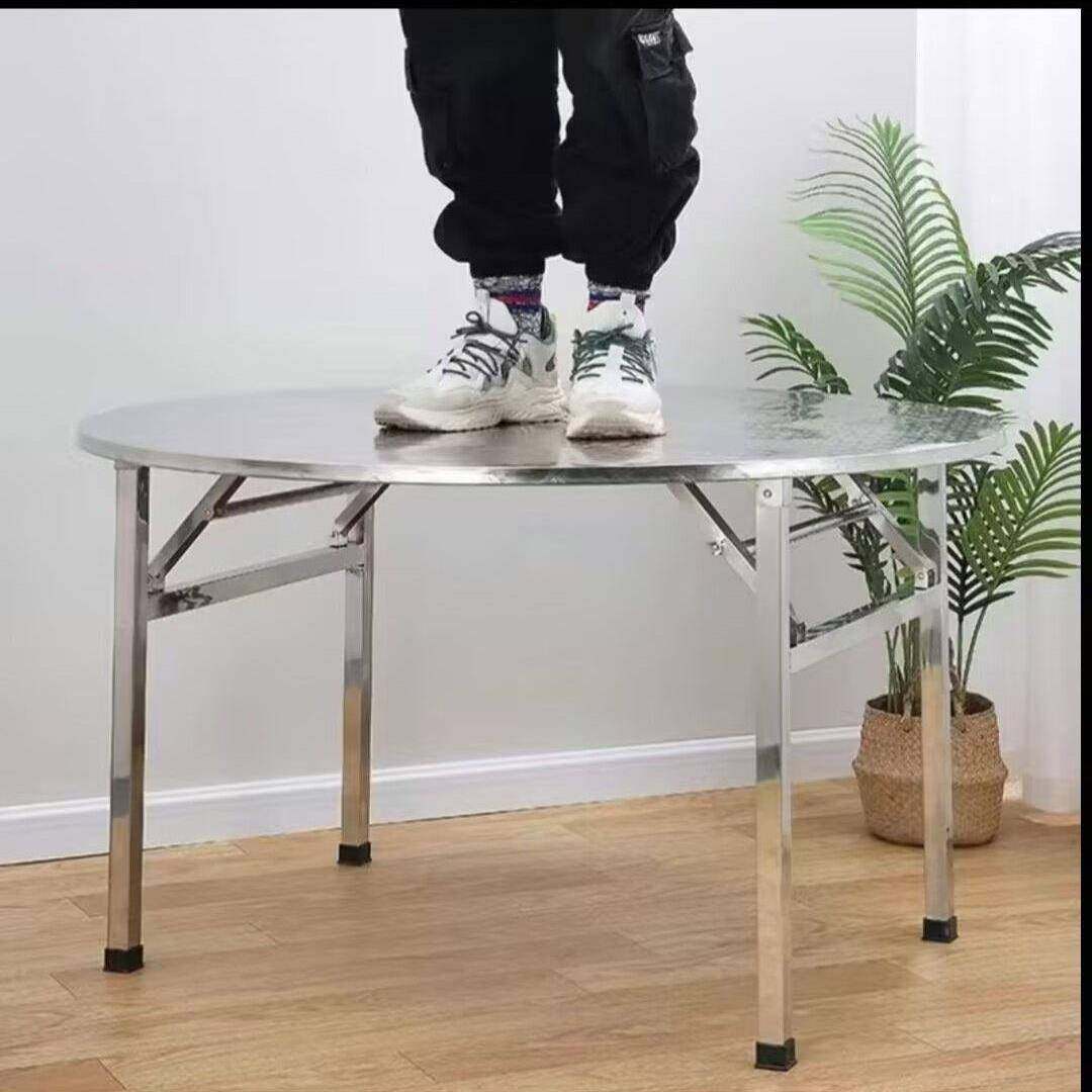 特厚304不叠锈折钢圆酒桌大排档席圆餐桌烧烤地摊圆桌户外家用圆,住宅家具,户外烧烤桌,淘宝优惠券,粉丝福利购,淘宝优惠卷