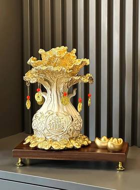 招财JL-YG进铺宝品百财白菜摆件客厅电视柜收银前台装饰店乔开迁