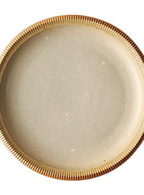 九日式手粗工陶餐盘家WJS用覆古平盘创意土西餐盘加厚椭盘圆食器