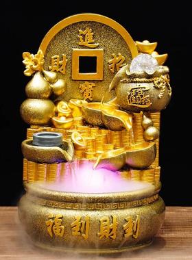 流水水招财开物摆件1897业工艺品礼品假山喷泉循环时来运转风礼生
