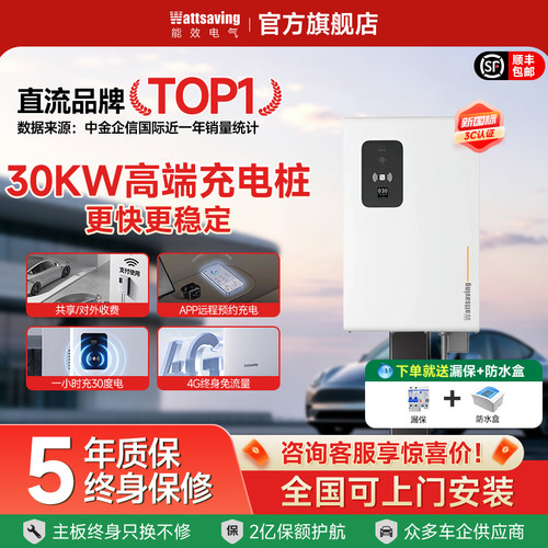能效充电桩家用新国标3C新能源快充充电桩汽车30kw直流充电器电枪