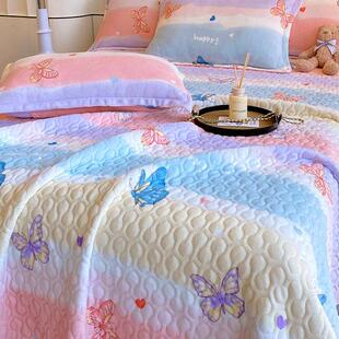 A类母婴级牛奶绒加厚夹棉床盖新款秋冬加绒防滑榻榻米床单炕盖套