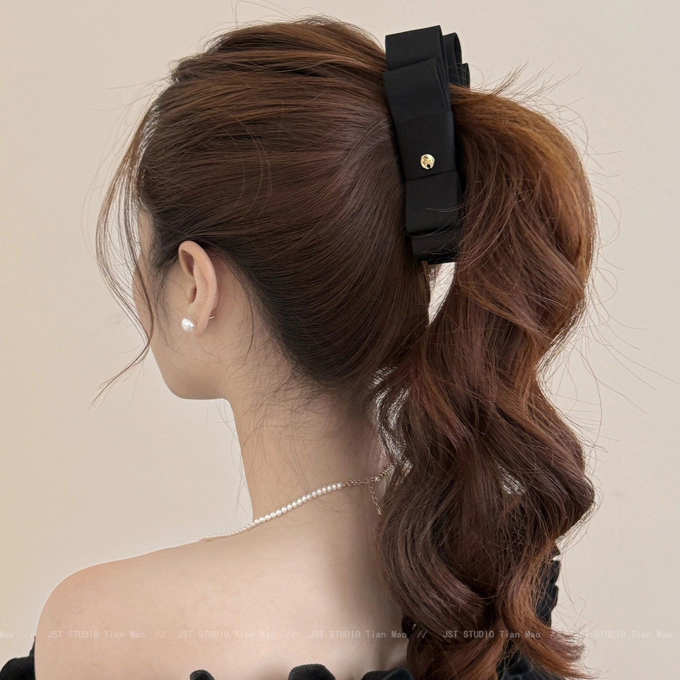 黑色小香风蝴蝶结高马尾香蕉夹抓夹女2026新款高级感抓夹头饰发卡,饰品/流行首饰/时尚饰品新,发饰,淘宝优惠券,粉丝福利购,淘宝优惠卷