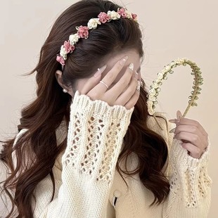 月夜玫瑰 超仙好看细款高颅顶发箍女2026新款压发洗脸发卡头箍