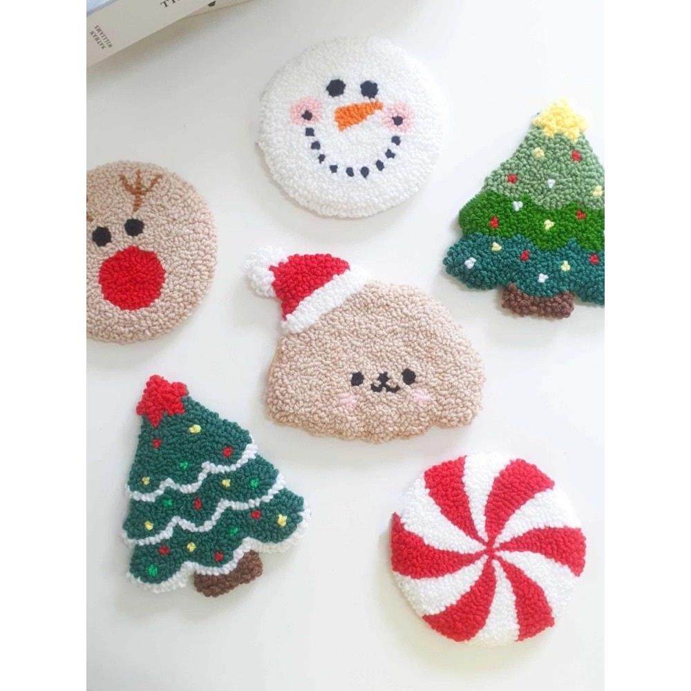 圣诞新款戳戳绣手工杯垫diy材料包毛线解压可爱卡通新手创意礼物,居家布艺,戳戳绣,淘宝优惠券,粉丝福利购,淘宝优惠卷
