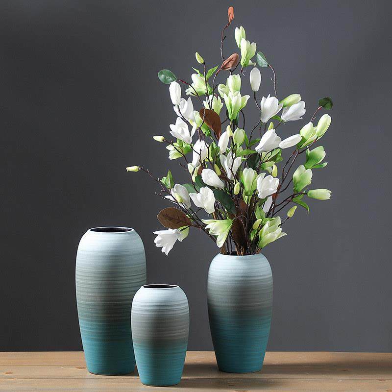 莫兰迪磨沙手彩陶瓷花瓶客厅电视柜摆件花插水培鲜花欧式高级装饰,家居饰品,花瓶,淘宝优惠券,粉丝福利购,淘宝优惠卷