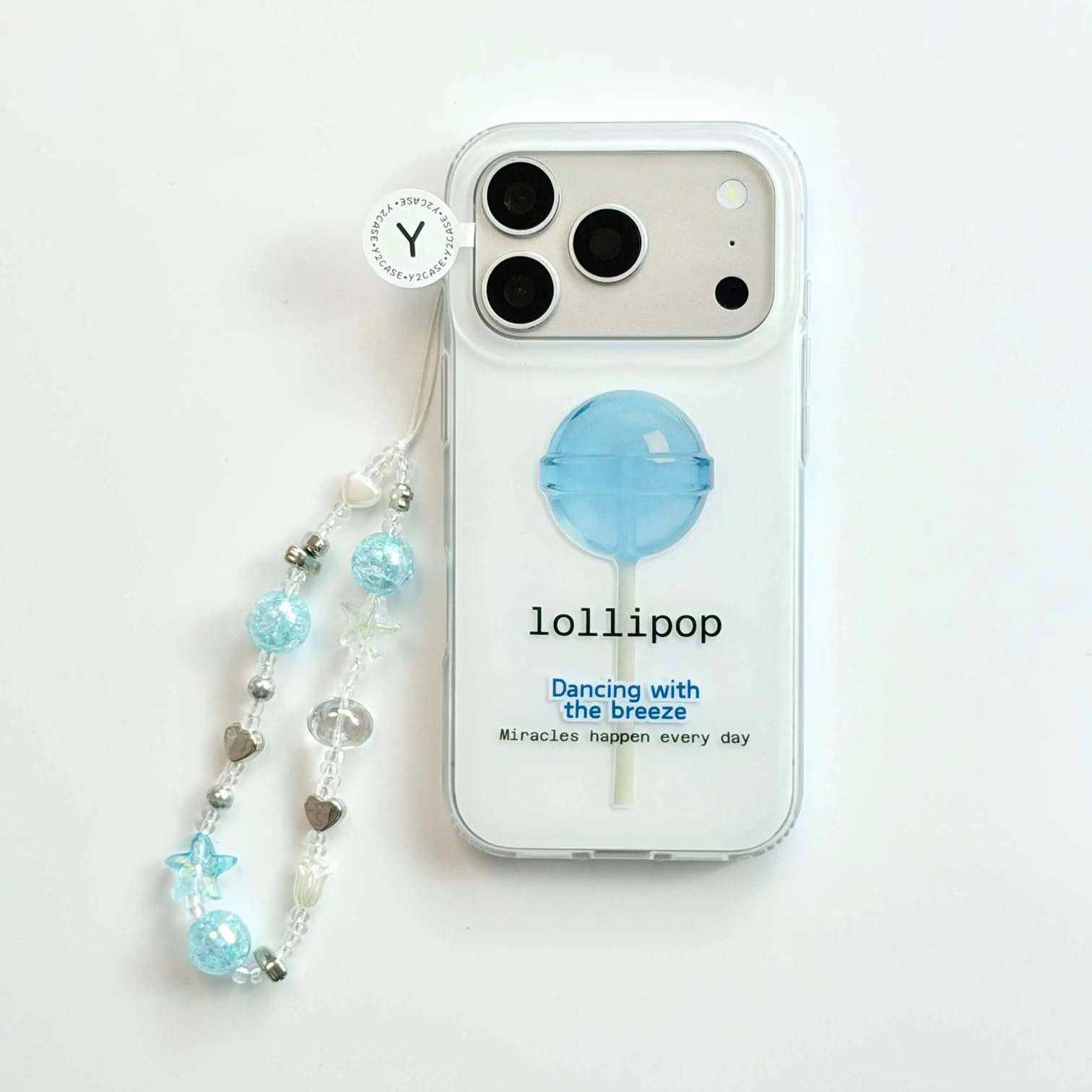 雨柠ins风简约蓝色棒棒糖IMD双层手机壳适用iPhone17Promax新款苹果16个性创意15卡通日韩14防摔保护套