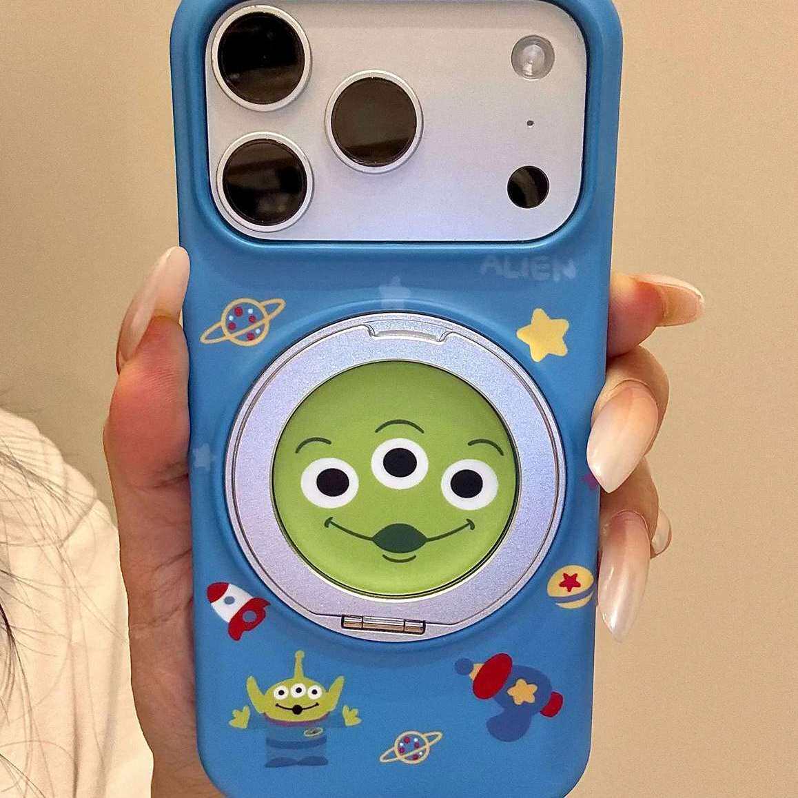 雨柠童趣星球三眼仔360磁吸半包适用于iphone17promax苹果16手机壳15p卡通日韩INS可爱14防摔保护套