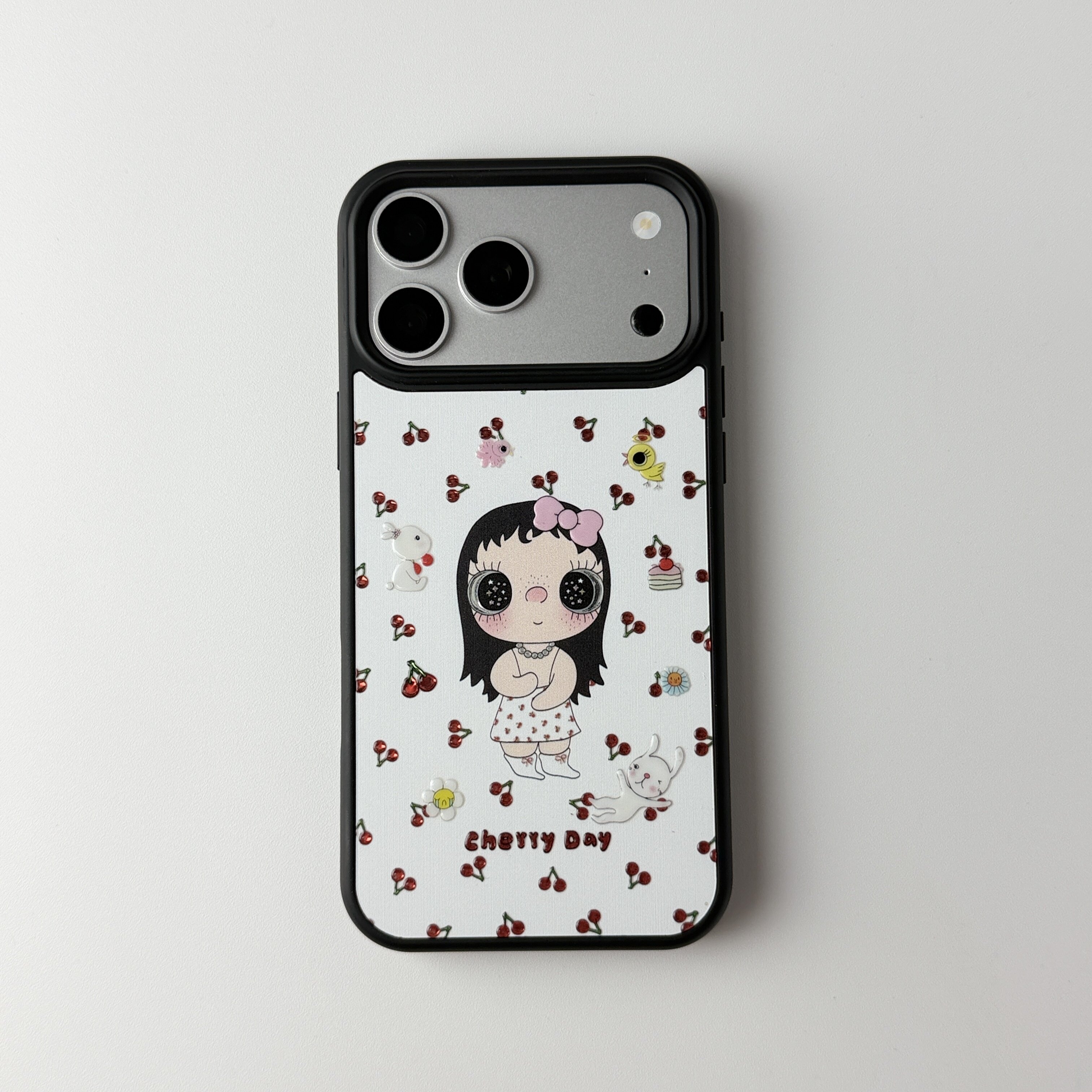 雨柠复古樱桃大眼娃娃手机壳适用iPhone18新款苹果17日韩小清新个性创意16卡通可爱15防摔保护套