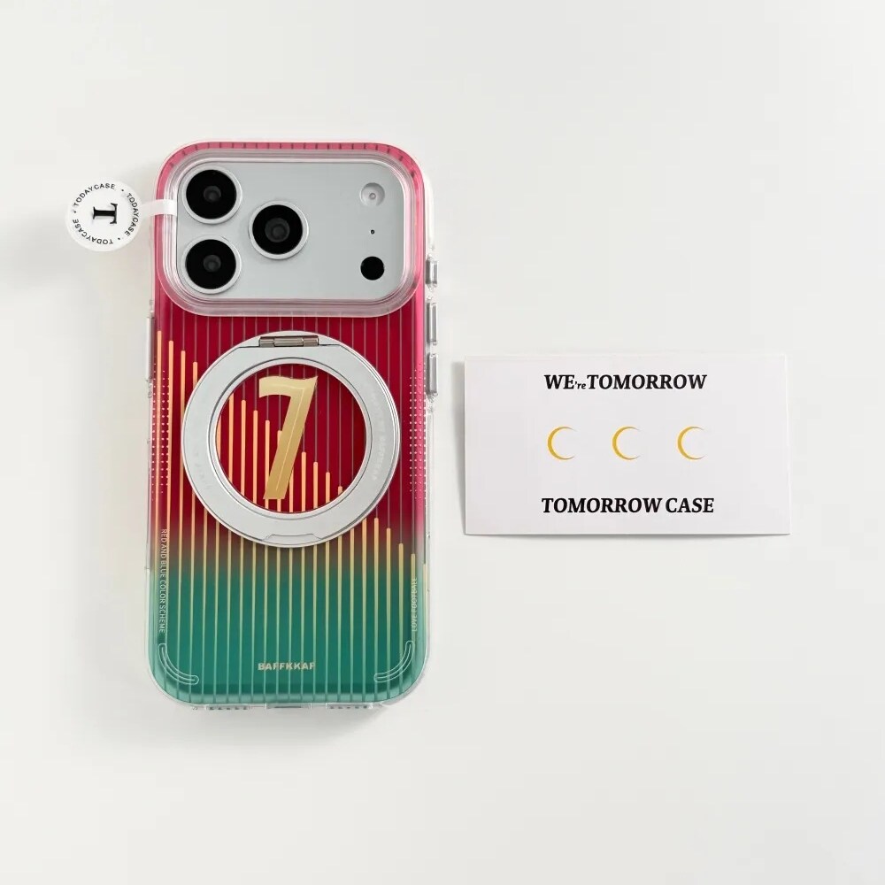 雨柠360支点支架红绿足球7号适用苹果17pro双层iphone16磨砂手机壳15个性创意日韩INS14防摔保护套