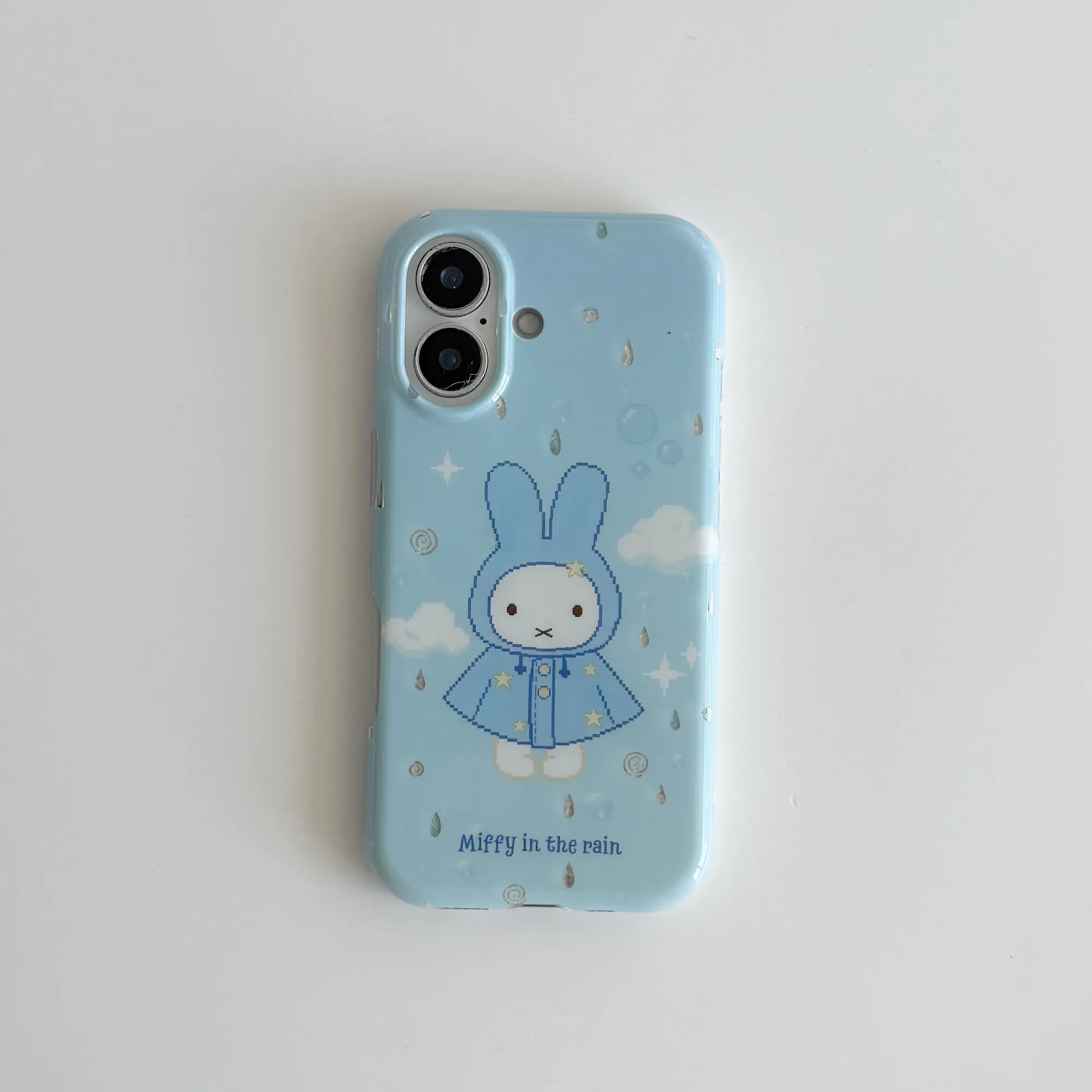 雨柠适用软萌可爱蓝底雨衣兔子iPhone17Promax新款苹果16手机壳15卡通日韩INS个性创意14防摔保护套