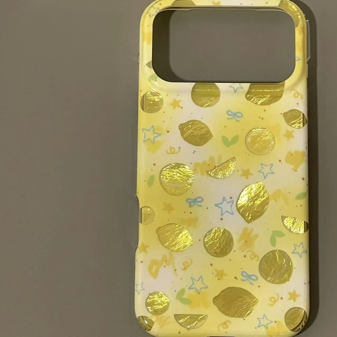 雨柠氛围感镭射闪光黄色柠檬适用iPhone17Promax新款苹果16手机壳15小清新日韩INS卡通14防摔保护套