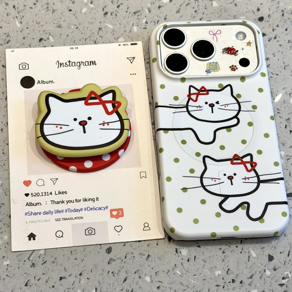 雨柠童趣波点线条长身体猫咪磁吸适用于iphone17promax新款苹果16手机壳15卡通日韩ins14防摔保护套