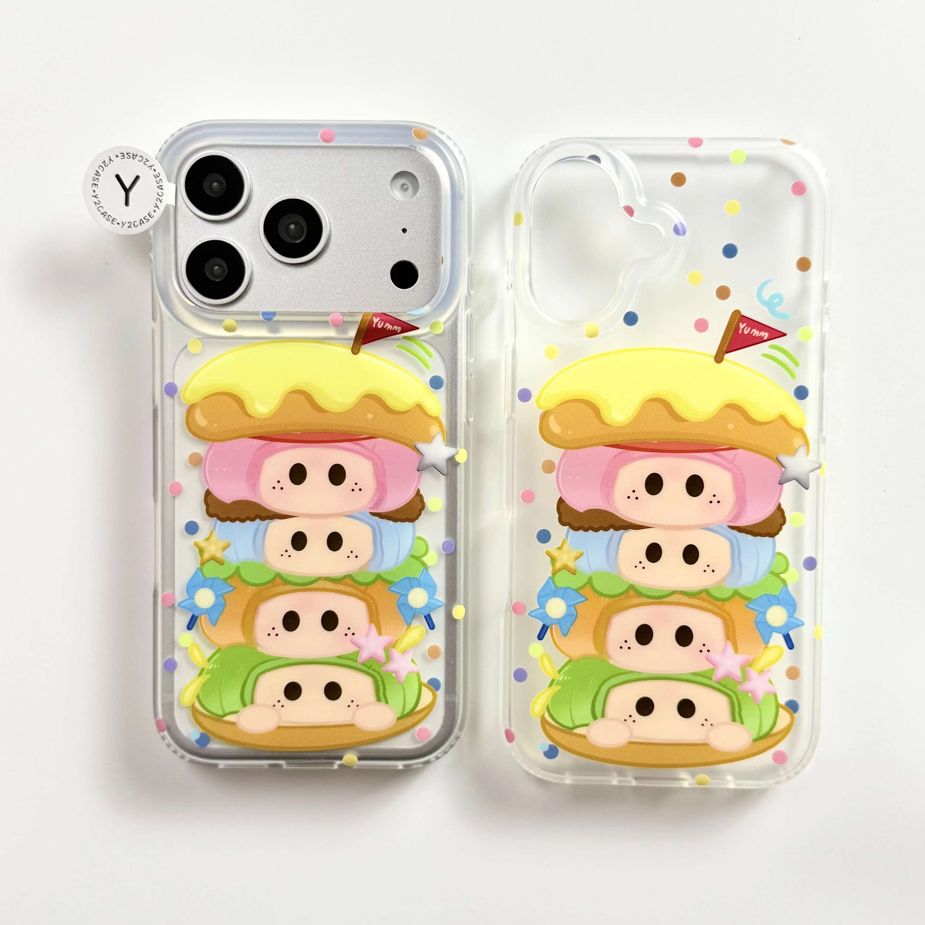 雨柠磨砂可爱悠悠汉堡叠叠乐IMD双层手机壳适用iPhone18新款苹果17卡通日韩INS16个性创意15防摔保护套