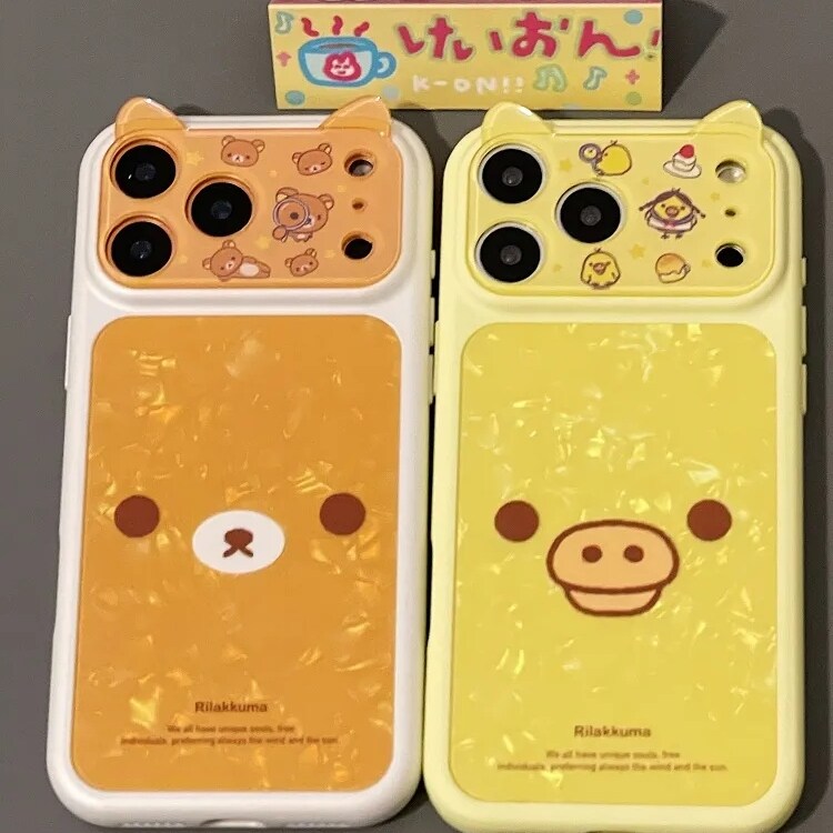 雨柠古早立体耳朵轻松熊鼻孔鸡适用iphone17promax苹果16手机壳15可爱卡通日韩INS个性创意14防摔保护套