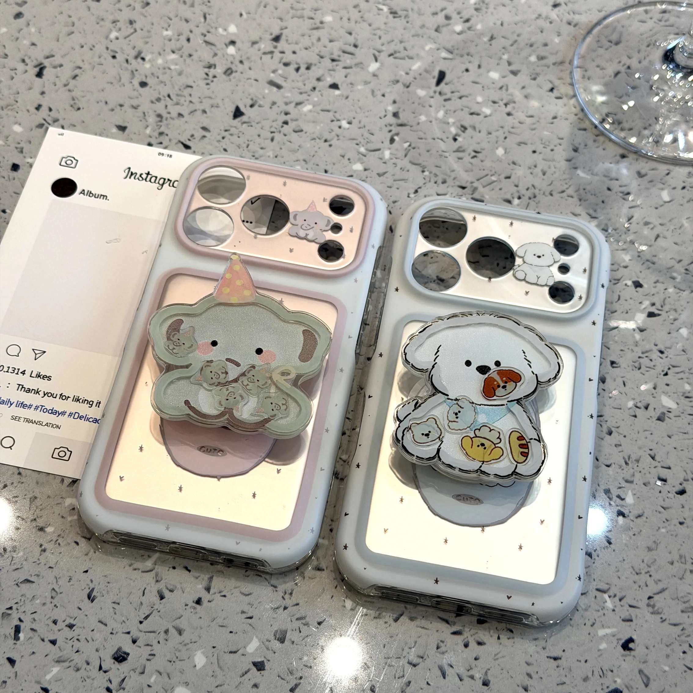 雨柠适用于iphone18promax手机壳萌宠可爱17星星生日帽小象围兜小狗16卡通日韩INS可爱15防摔保护套