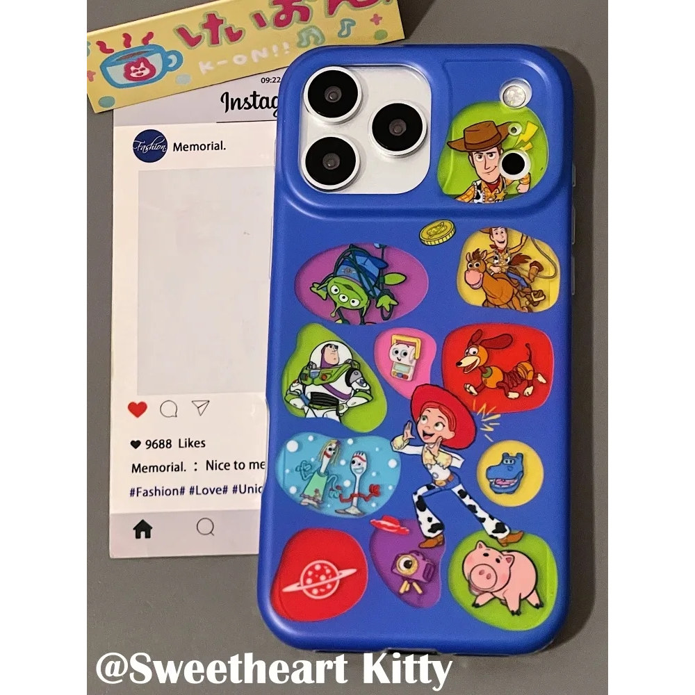 雨柠ins可爱彩色玩具总动员贴纸适用iphone17promax苹果16手机壳15卡通日韩个性创意14防摔保护套
