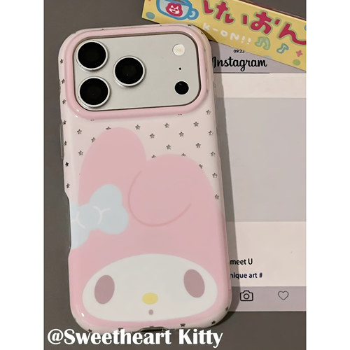 雨柠ins古早粉色星星美乐蒂适用iphone17promax苹果16手机壳15少女 · iPhone15promax防摔保护套