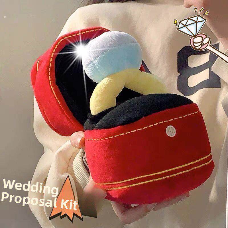 超大钻石玩偶戒指套装搞怪毛绒巨大号创意生日礼物爱心女生戒子