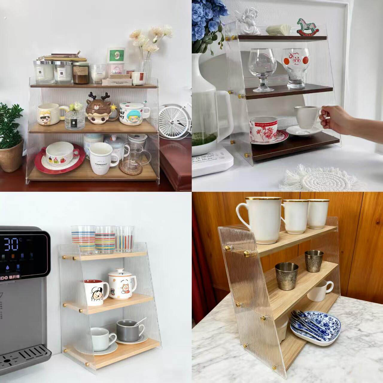 桌面多层杯子收纳置物架咖啡杯水杯架子家用杯架餐边柜茶杯收纳架