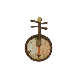 国朝琵琶月琴古阮古筝木质冰箱贴带磁铁摆件中国风装饰文创