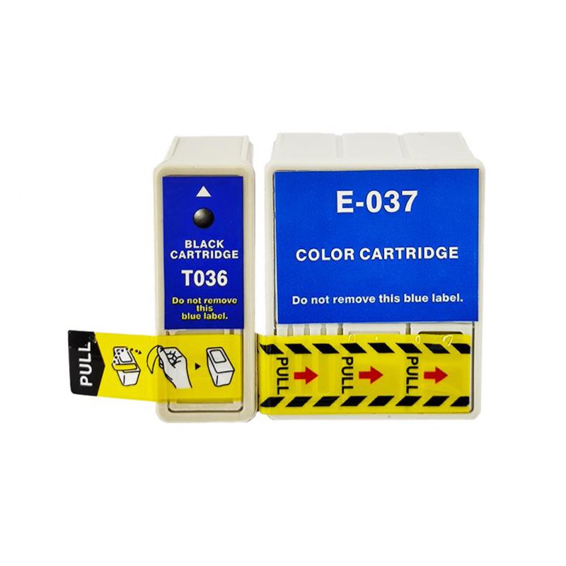 适用爱普生Epson T036 T037 C42UX C44UX C46打印机墨盒黑色彩色