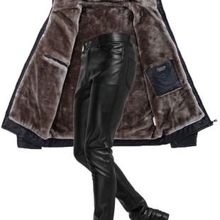 男加厚加绒一套机车冬季 套装 保暖休闲 皮衣皮裤 骑行摩托车外卖男士