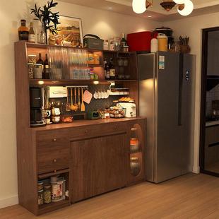 形影家具餐边柜餐桌一体可嵌入折叠伸缩中古风小户型柜子家用桌子