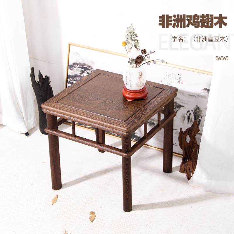 红木鸡翅木方桌茶桌儿童餐桌实木茶几桌沙发边桌中式小方桌榫卯桌
