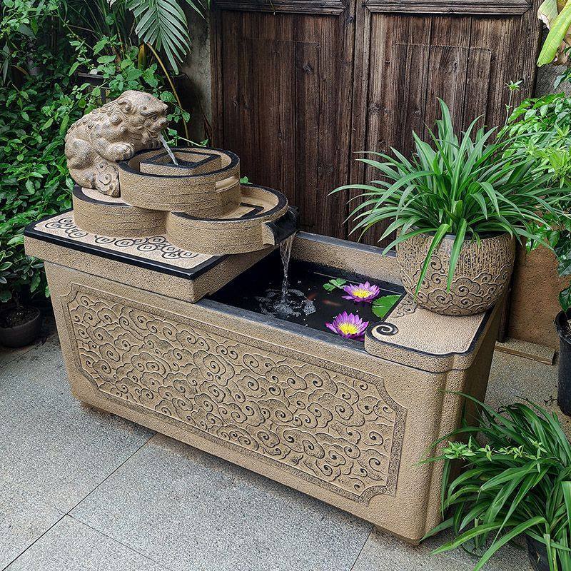 复古大型流水摆件花园院子落地鱼缸貔貅招财缸造景喷泉庭院大鱼池,家居饰品,流水摆件,淘宝优惠券,粉丝福利购,淘宝优惠卷