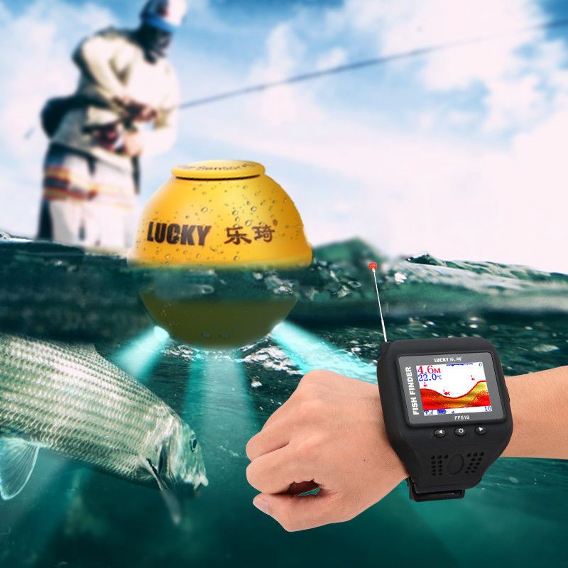 乐琦手表式探鱼器无线声纳可视高清钓鱼探测器智能防水射鱼器渔具