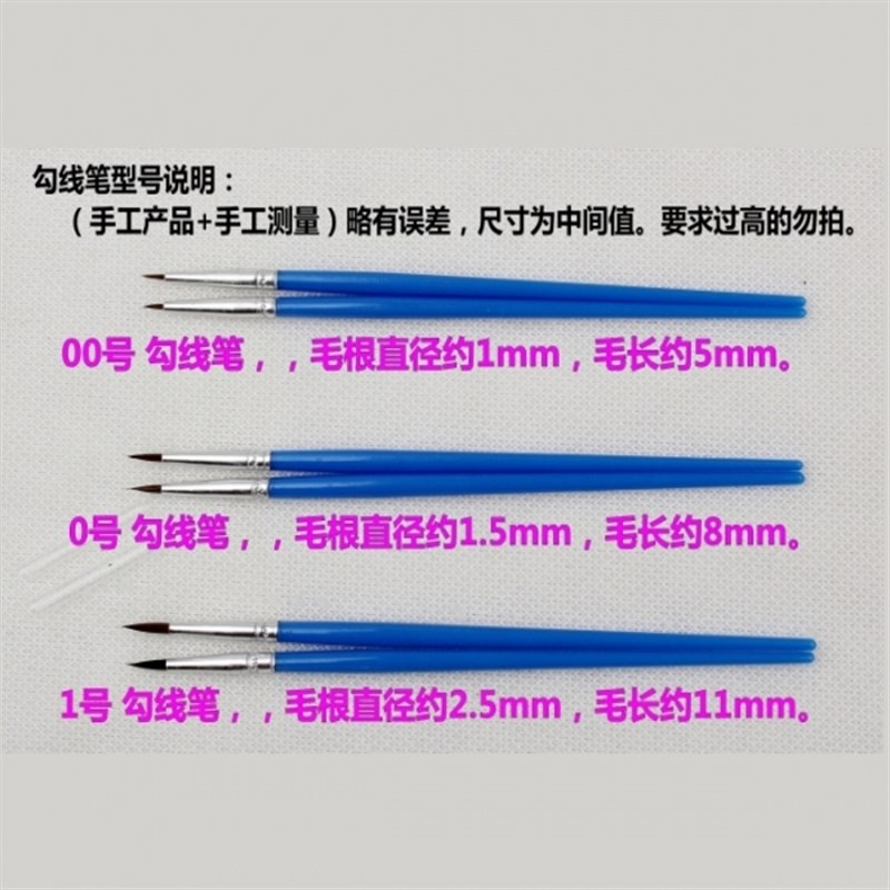 整包石膏彩绘画笔数字油画笔刷尼龙刷儿童画画排笔丙烯勾线笔批