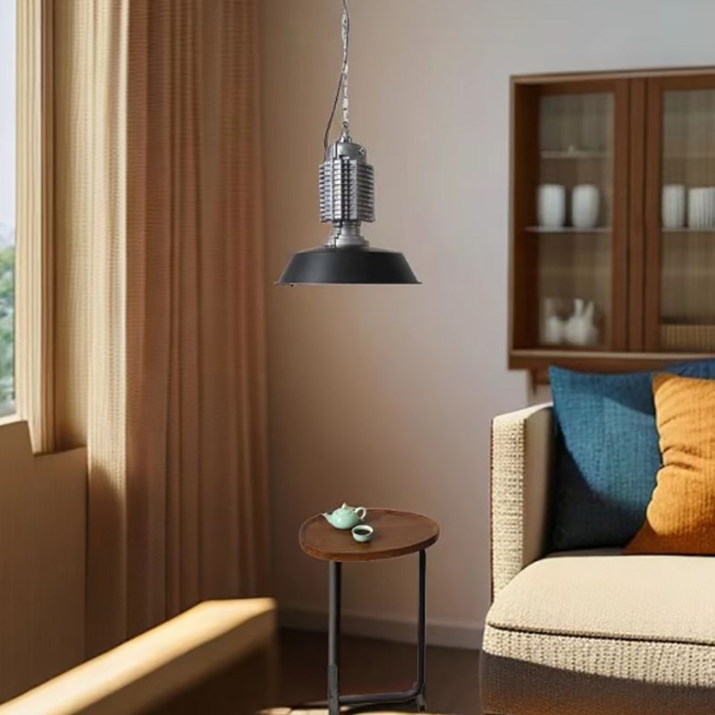 书桌吧台上方吊灯餐饮饭店工业风灯具客厅2024新款美式中古掉吊灯