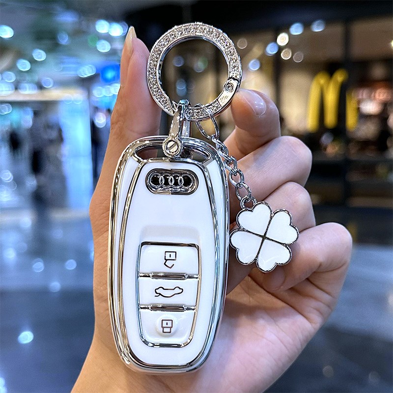 适用12-18款奥迪A6L钥匙套老款Q5A8LA4L车用全包壳扣男女Q5A3