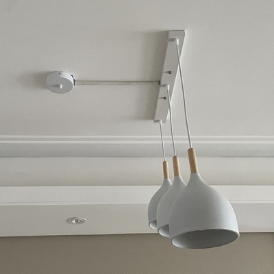 吊灯移位器餐厅灯吸顶座灯具改位神器黑色白色底座餐吊灯移位配件