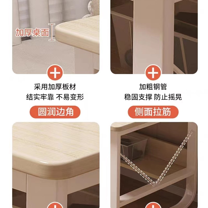 电脑桌台式家用书桌办公桌子书架一体卧室带抽屉学生书桌学习桌