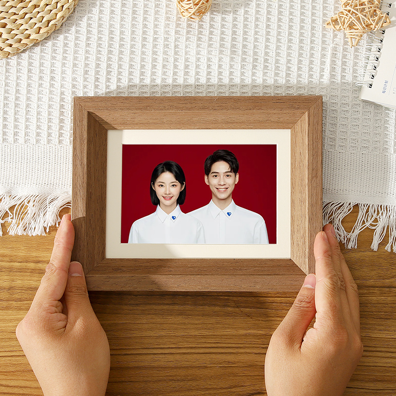海马体结婚登记照相框情侣婚纱照周年纪念证件照加洗照片6寸摆台