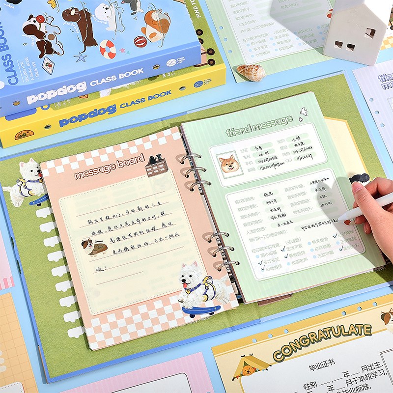 创意卡通同学录小学生六年级可爱女生高颜值活页本通讯录2024年新