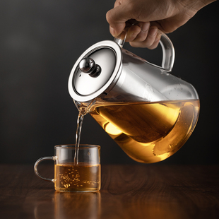 玻璃泡茶壶耐高温家用沏茶壶加厚茶水分离过滤茶水壶办公室冲茶器