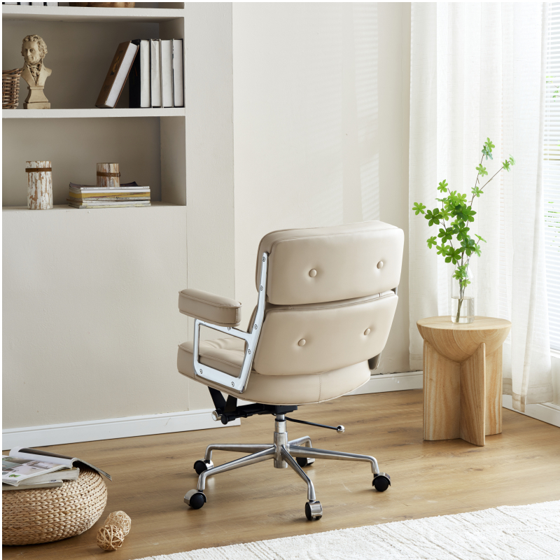 盛好运家具网红款奶油杏色电脑椅可家用办公转椅久坐舒适升降椅子