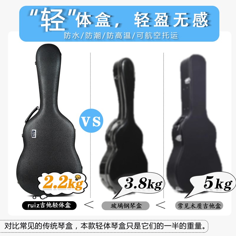 民谣40寸41寸吉他轻体盒木吉它箱双肩背手提加厚抗震防摔航空托运