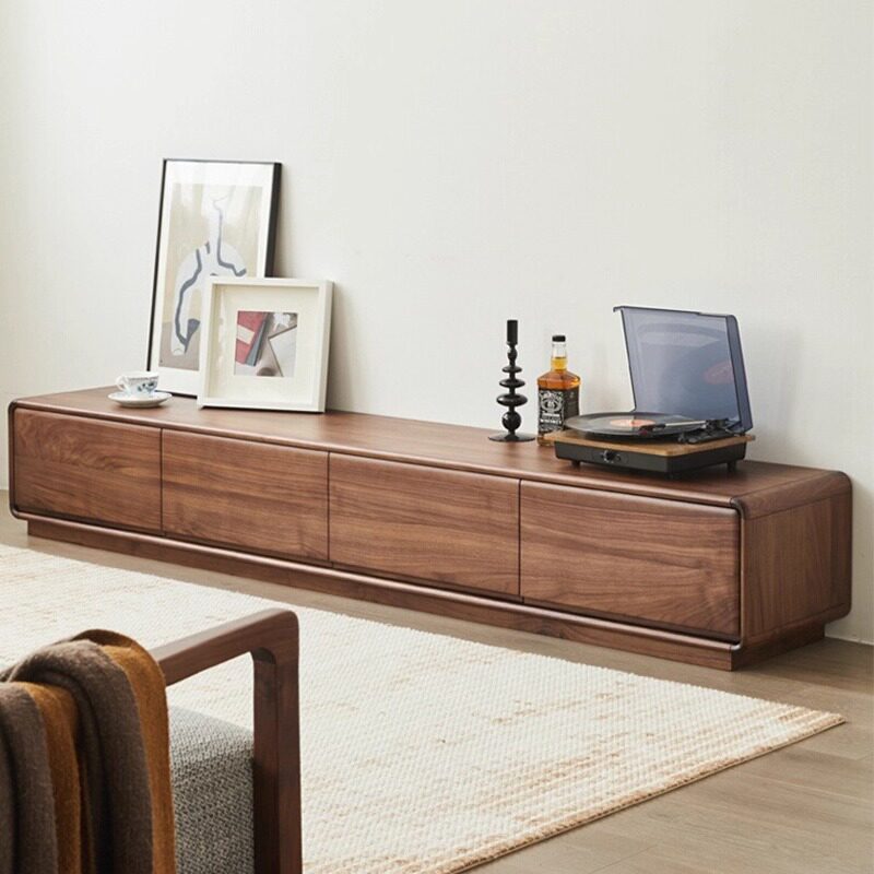 鲁班岛“长桥电视柜”北美黑胡桃木电视柜小户型客厅储物收纳柜