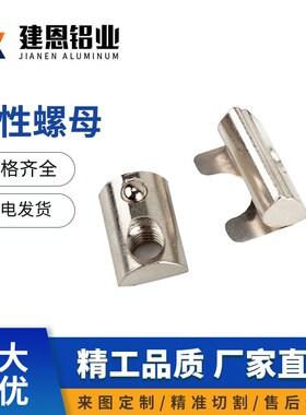 铝型材配件 弹性弹珠弹片螺母 后装后置卡式螺母钢珠半圆弹簧螺帽