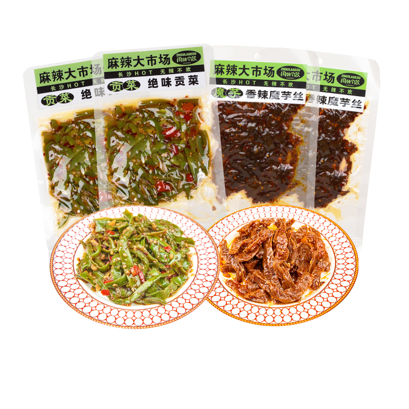 【直播推荐】周辣个苏贡菜香辣魔芋丝新鲜短保手工现做麻辣零食