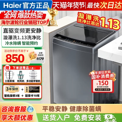 海尔洗衣机全自动家用波轮10公斤