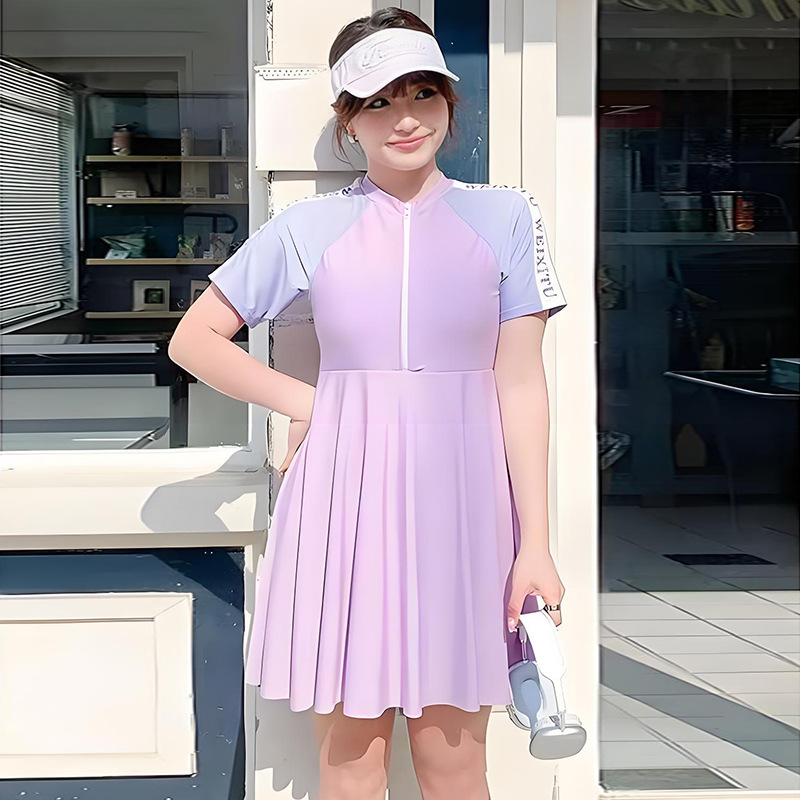 2025新款大码泳衣连体女新款裙式温泉保守遮肚显瘦微胖女孩一体式