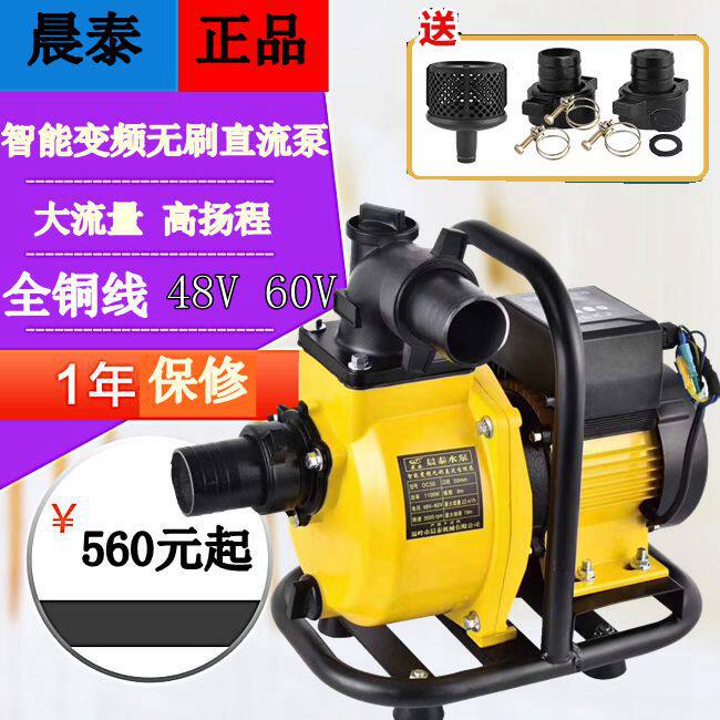 晨泰小型水泵农用直流抽油泵自吸泵灌溉抽水机24V48V60V电动车泵