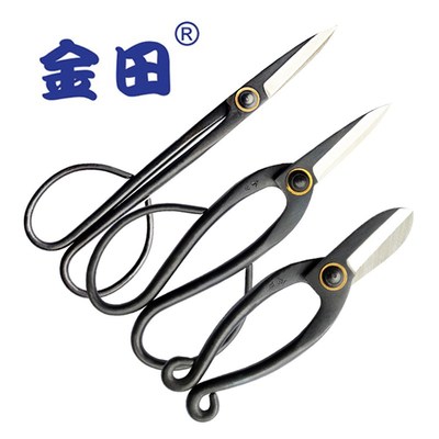日本金田3007小枝切铗叶芽剪根花艺剪足长盆栽铗盆景修枝剪刀长剪