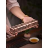 合金百福线香盒金属彷古卧香炉家用檀香底座焚香盒沉香熏香长香炉