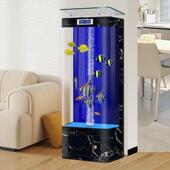 2025新款 立式 鱼缸客厅中小型落地家用靠墙自循环无管件背滤水族箱